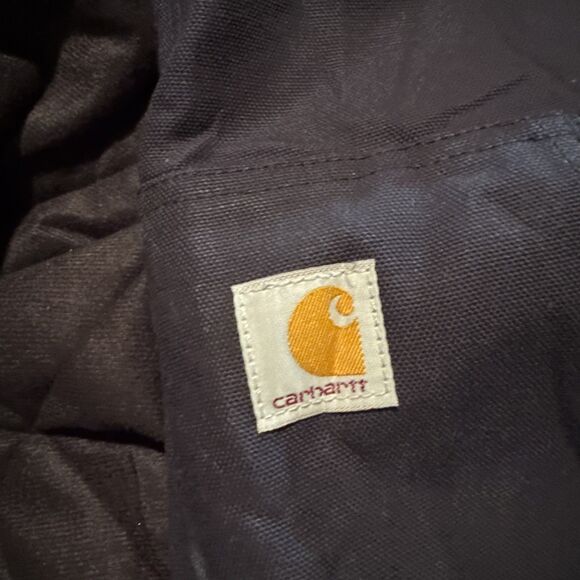 Carhartt J140 Dark Blue Jacket Mens Sz 4XLT Workwear Quilt Lined USA Hooded - Picture 7 of 9